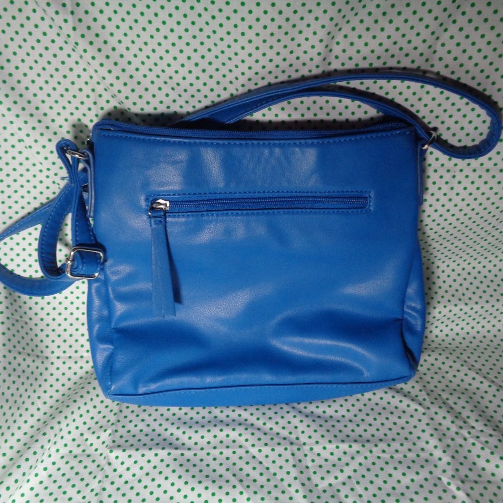 Relisted aqua Y2K purse adjustable strap front zipper details - Picture 4 of 11